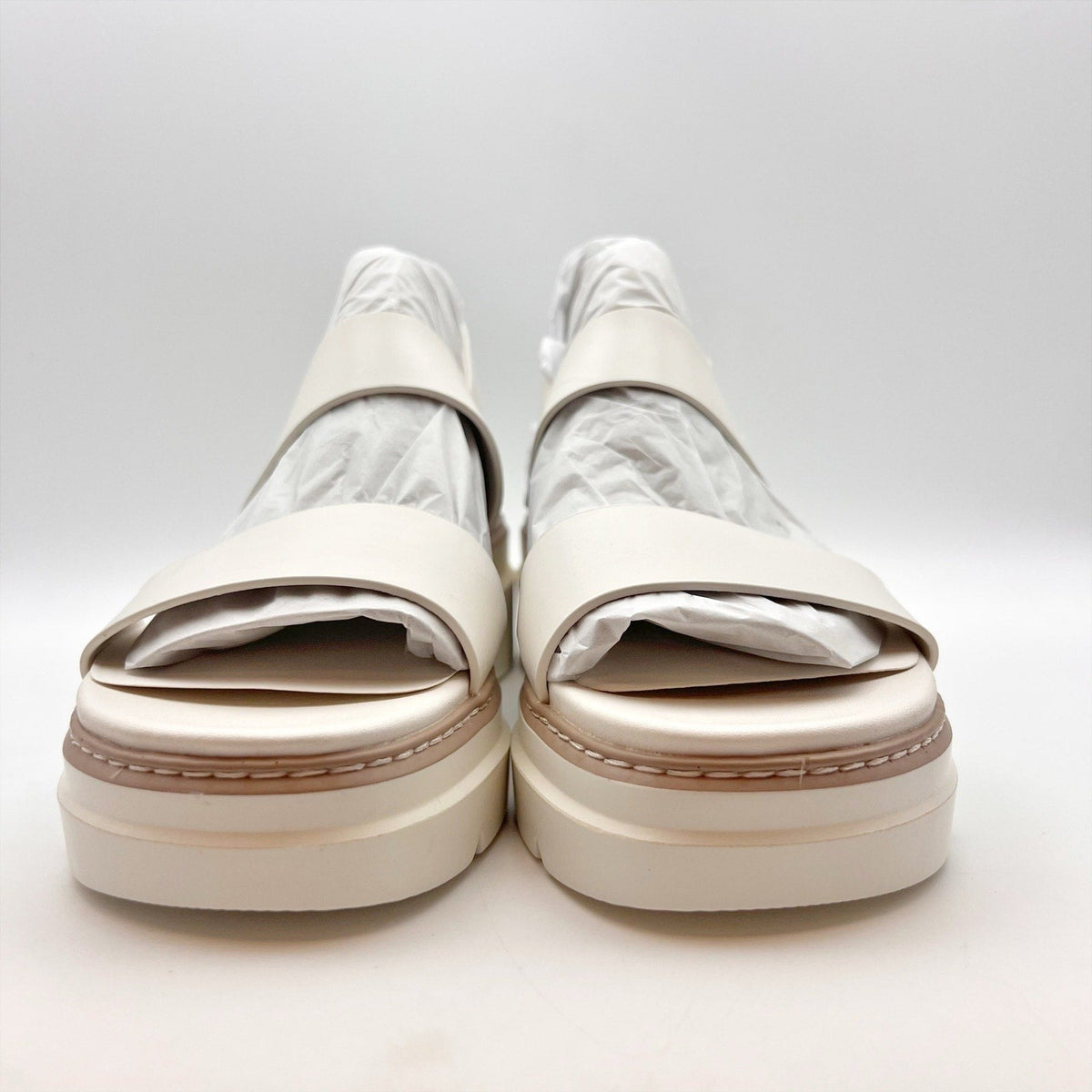 Naturalizer Womens Darry-Sling Sandals Size 8.5 M White Leather Lug Sole NIB