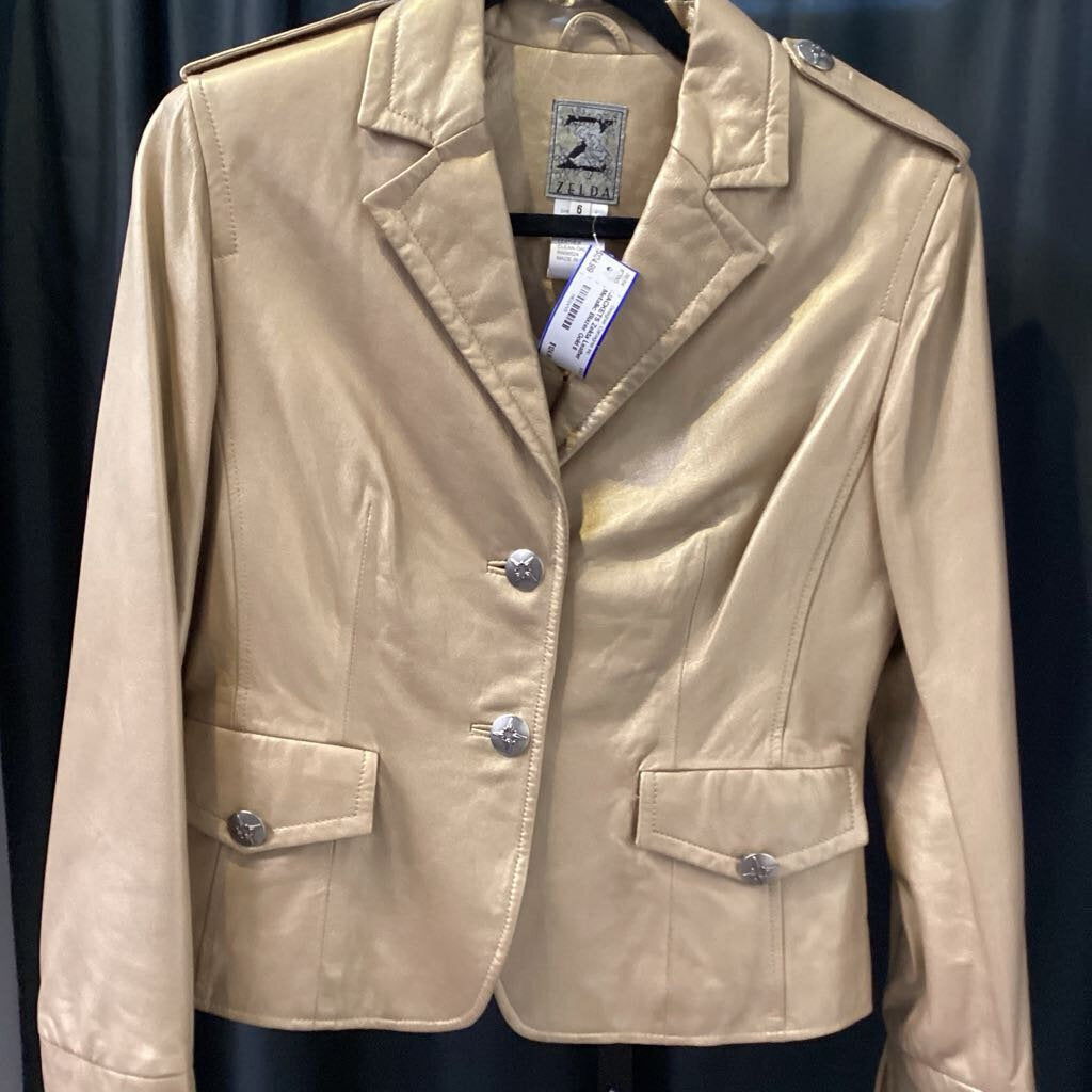 Zelda Leather Metallic Blazer JACKETS 6