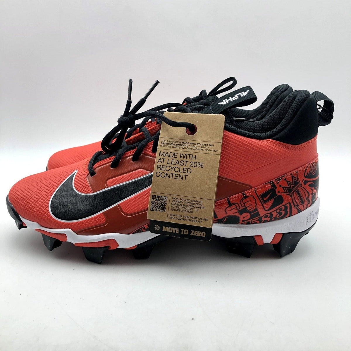 Nike Men's Alpha Menace 4 Shark SE Football Cleats Size 10 Red Black NWOB