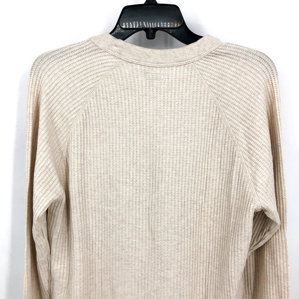 FAHERTY Women's Legend Waffle Layering Crew Shirt Small Oatmeal Cream NWT