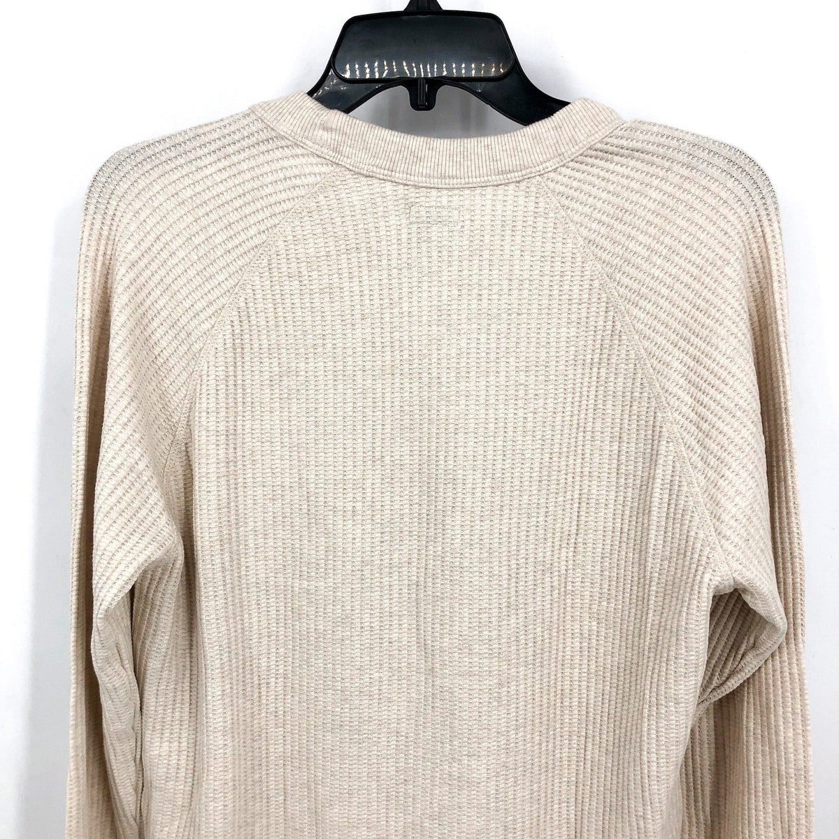 FAHERTY Women's Legend Waffle Layering Crew Shirt Small Oatmeal Cream NWT