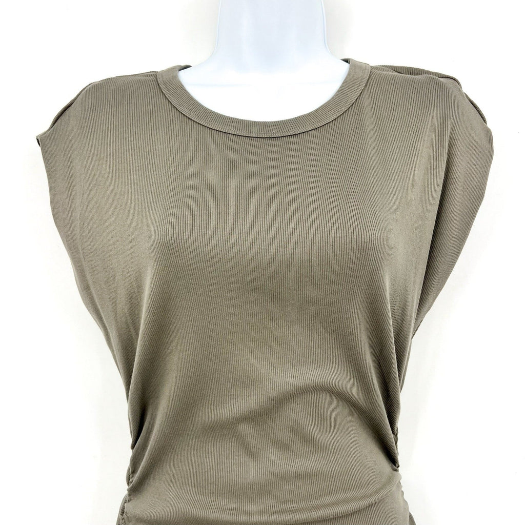 MICHAEL STARS Womens Ricci Tee Dress Small Olive Green Short Sleeve NWT