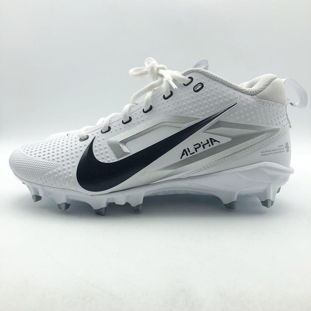 Nike Mens Alpha Menace 4 Varsity Molded Football Cleats Size 13 White Black NWOB