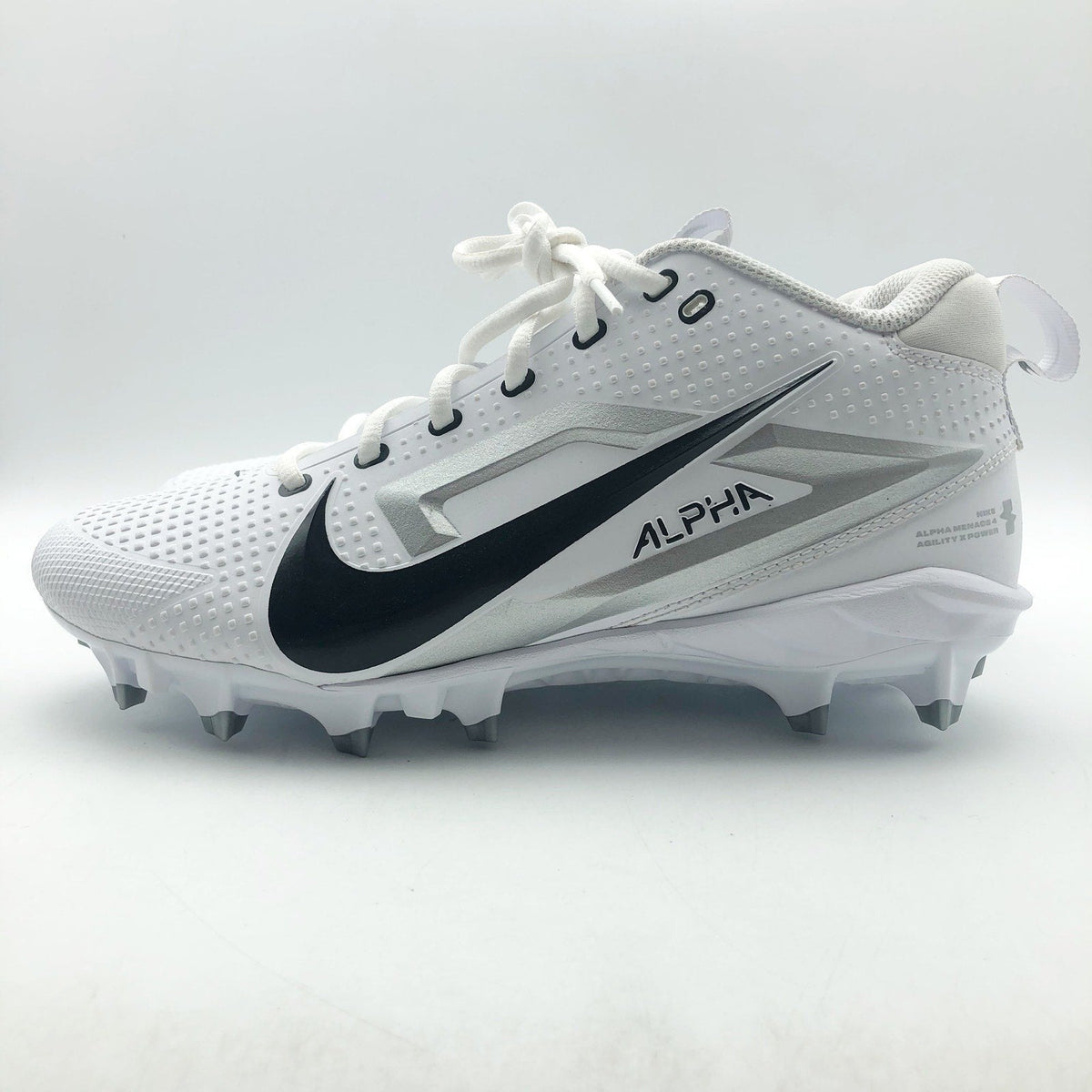 Nike Mens Alpha Menace 4 Varsity Molded Football Cleats Size 13 White Black NWOB