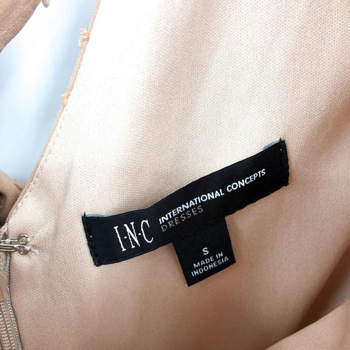 I.N.C. INTERNATIONAL CONCEPTS Chiffon Shift Dress Small Tan Back Tie NWT