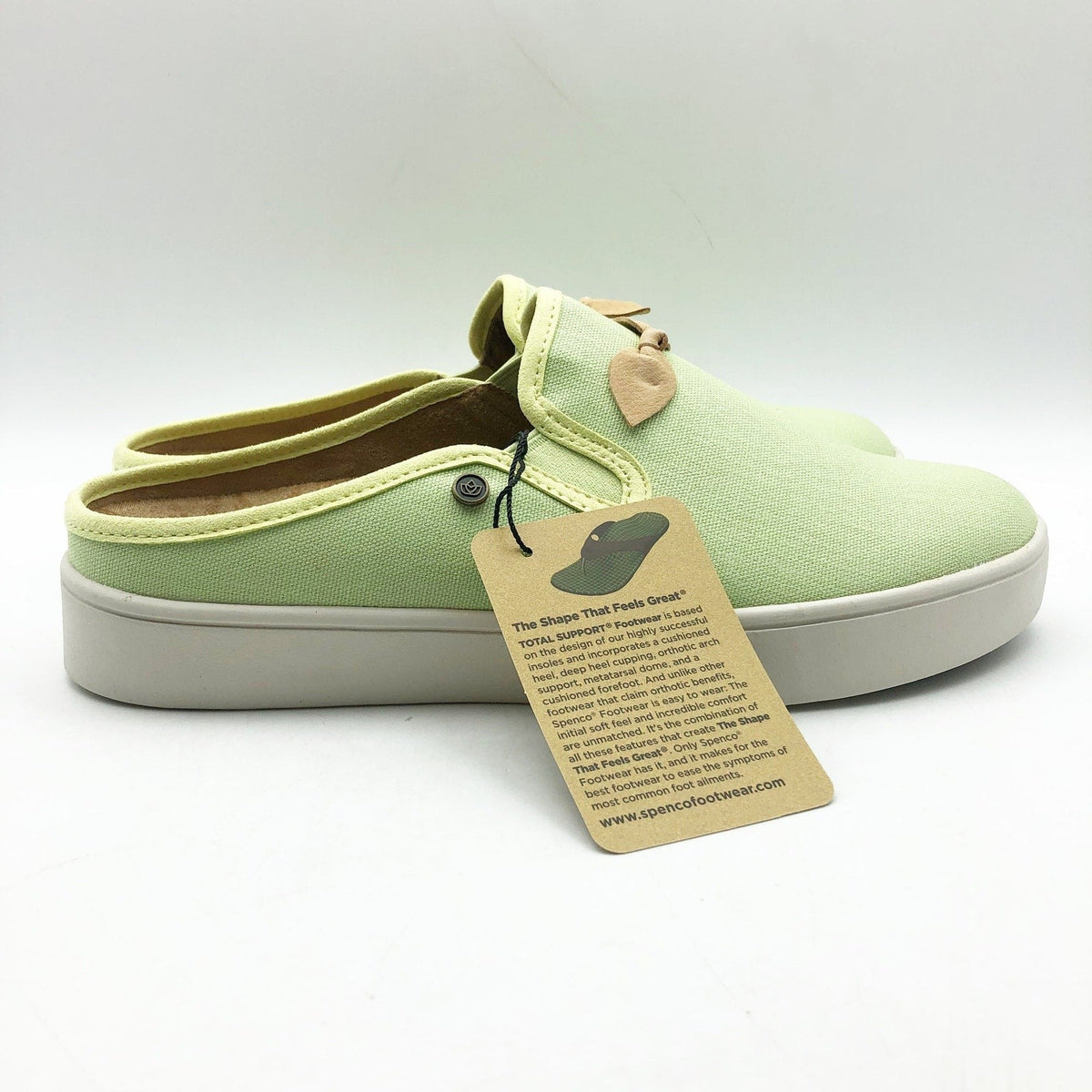 Spenco Womens Audrey Casual Slides Size 7.5 Green Slip On Sneaker Mules NIB