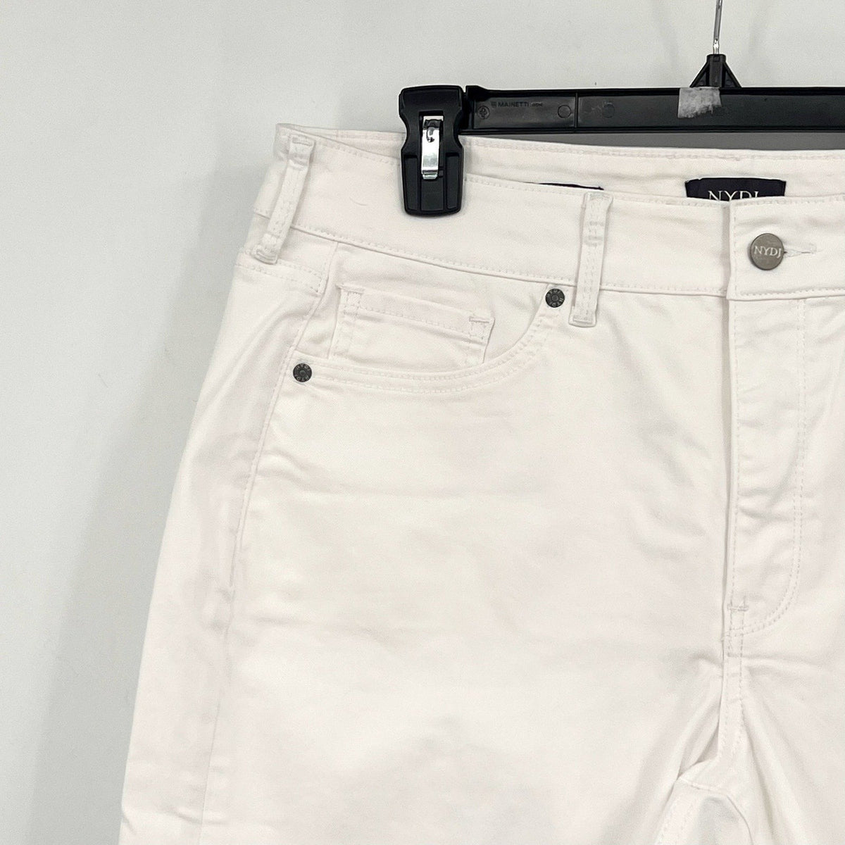 NYDJ Womens Ella Denim Shorts Size 14 PETITE Optic White 8" Inseam NWT