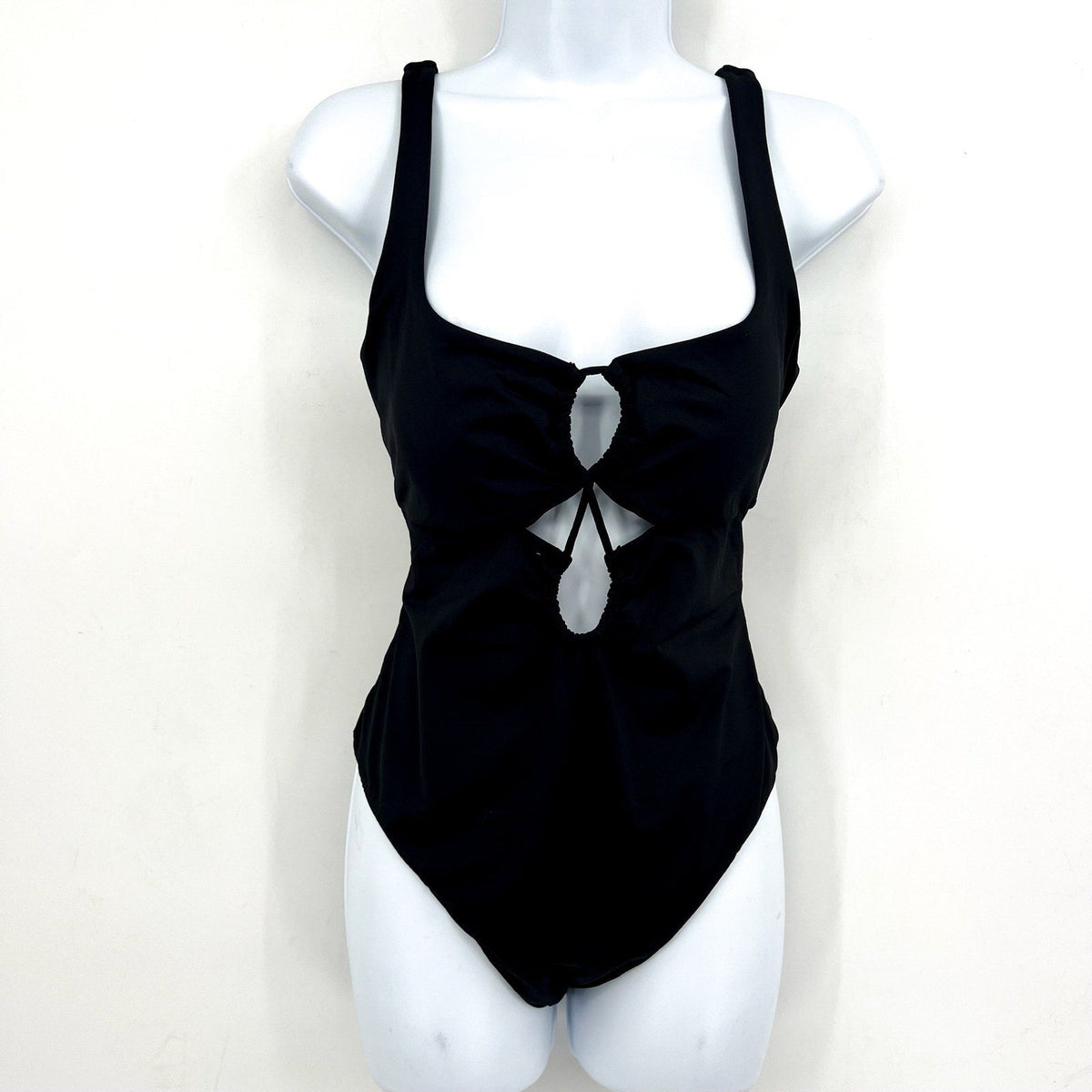 L*SPACE Women's Bondi One Piece Swimsuit Medium Black Cut Out Open Back NWT