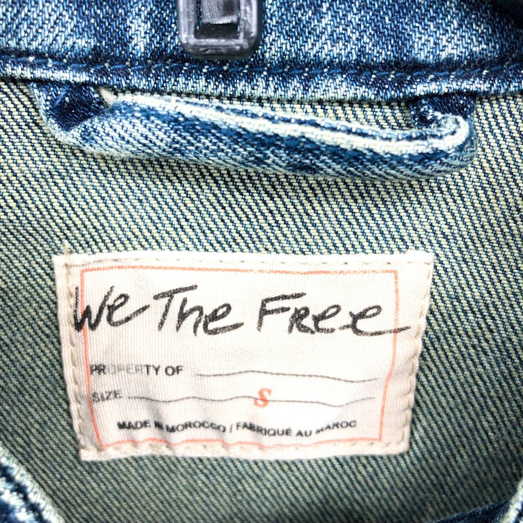 FREE PEOPLE x WE THE FREE Fast Lane Denim Moto Jacket Small Alchemy Blue NWT
