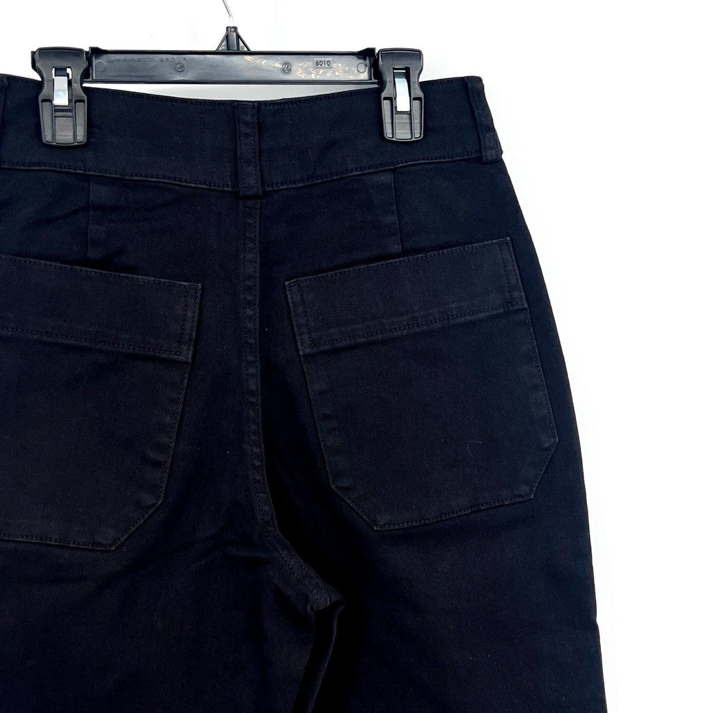 EVERLANE Women's The Organic Straight-Leg Pants Size 2 Black Utility Pockets NWT