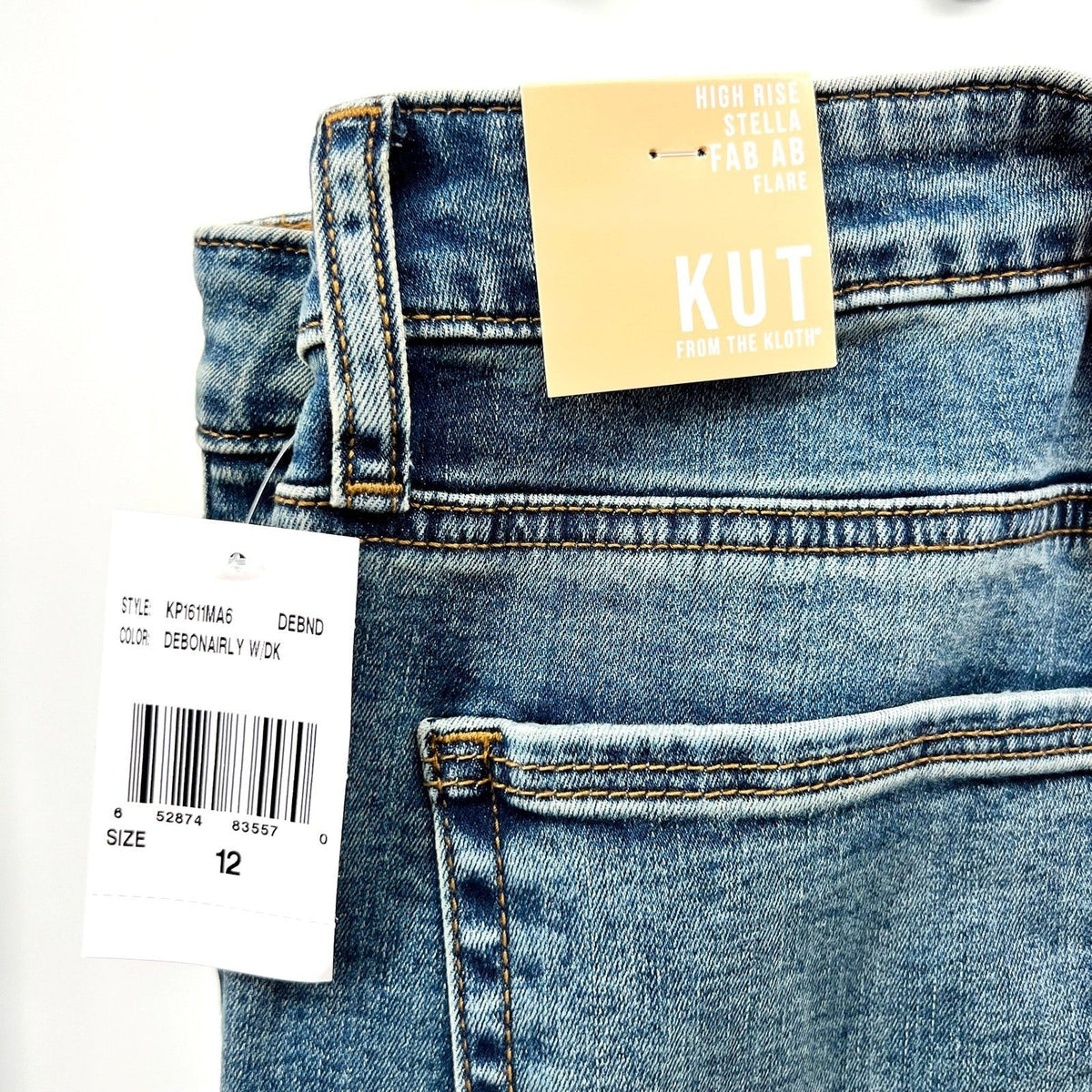 KUT FROM THE KLOTH Stella Fab Ab Flare Jeans Size 12 Blue Debonairly NWT