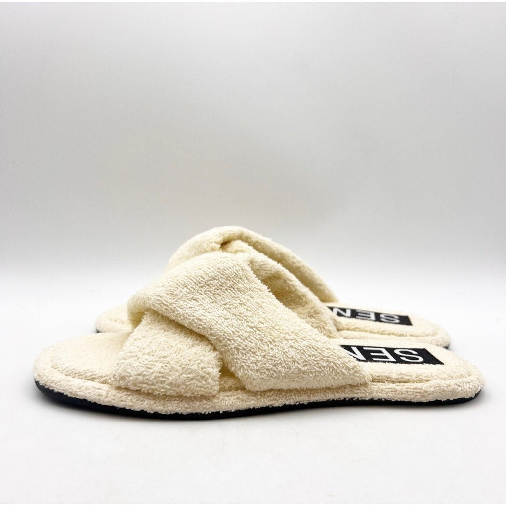Senso Women's Inka IV Slide Sandals EU 36 US 6 Cream White Cotton NWOB