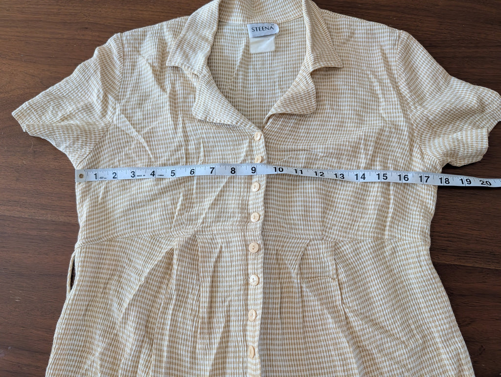 Vintage Gingham Plaid Romper - M