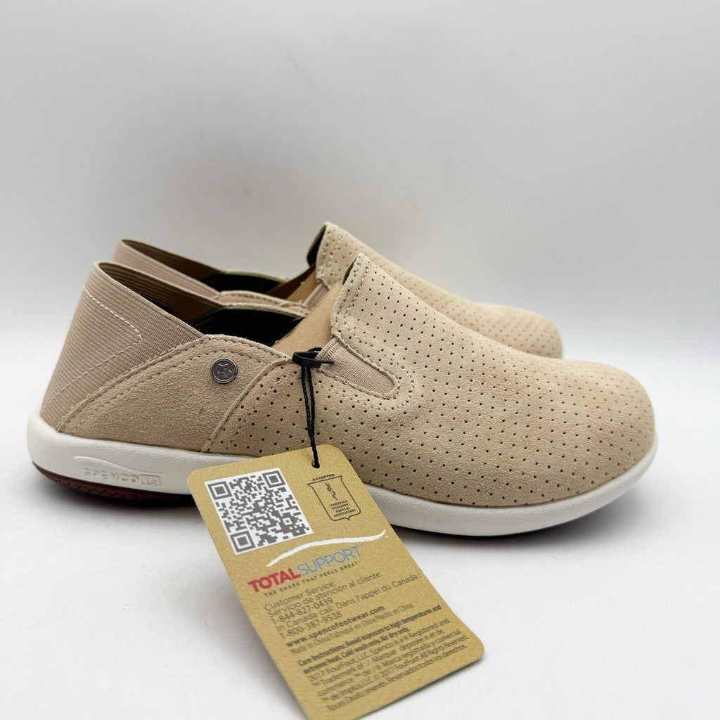 Spenco Waco Womens Siesta Convertible Shoes Size 6 Wide Tan Suede Casual NIB