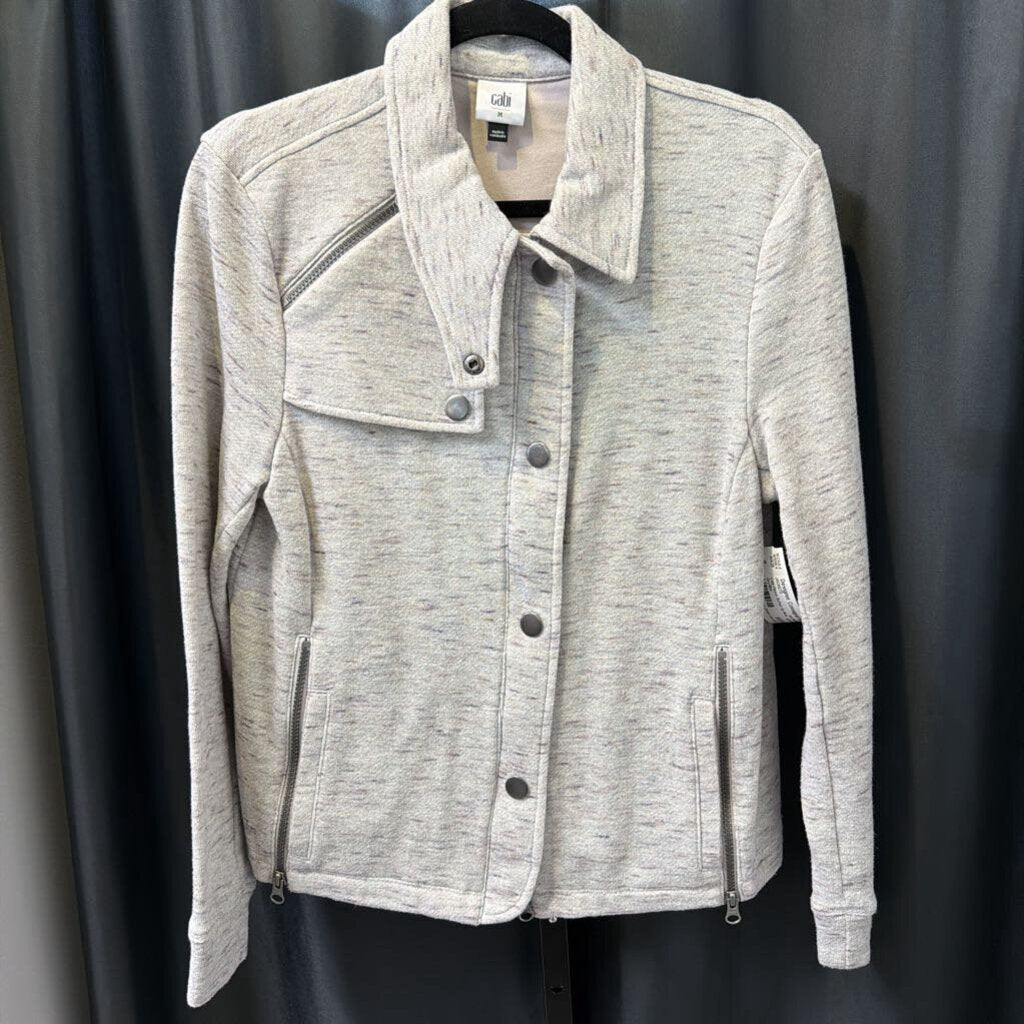 Cabi Fleece Button Up Moto JACKETS Medium