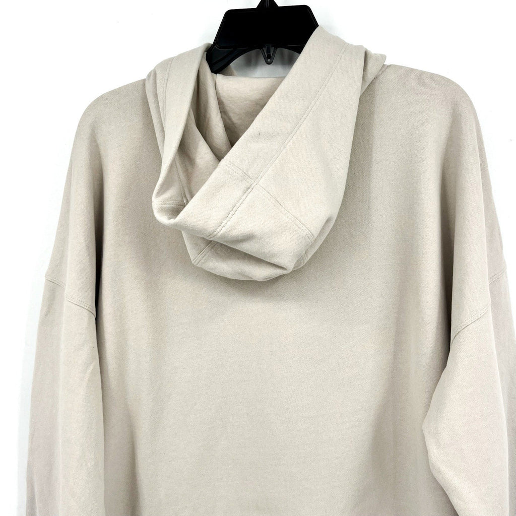 DKNY Women's Sequin Hoodie Medium Taupe Beige Pullover Sweatshirt NWT
