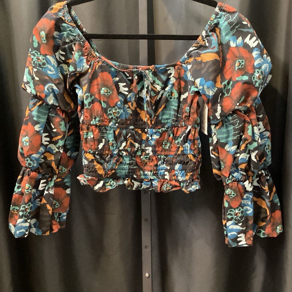 Porridge Floral Cropped LS TOPS XS
