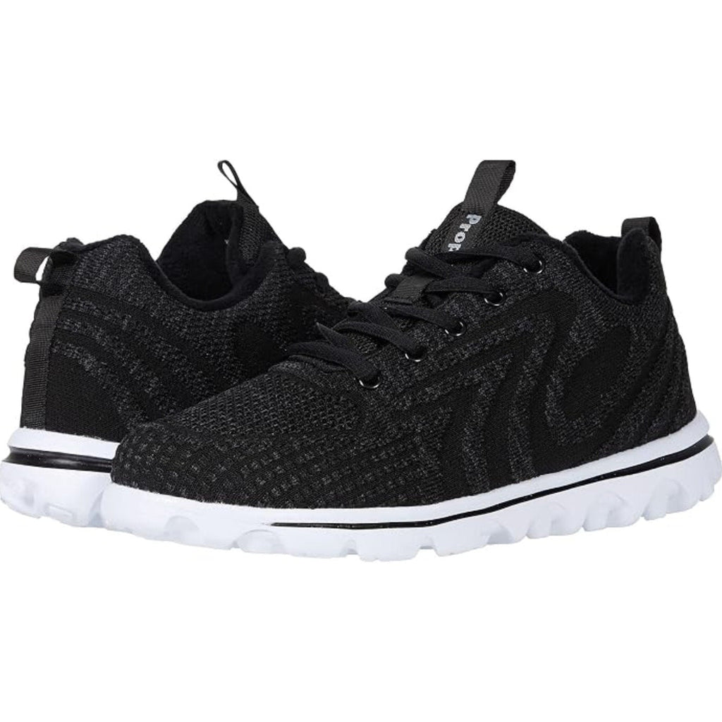 Propet Women's TravelActiv Allay Casual Sneakers Size 6.5 Narrow Black White NIB