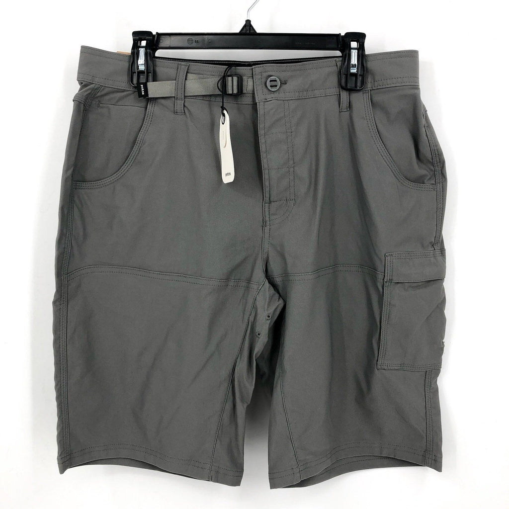 PRANA Men's Stretch Zion II Shorts Size 33 Grey Standard Fit Flat Front NWT