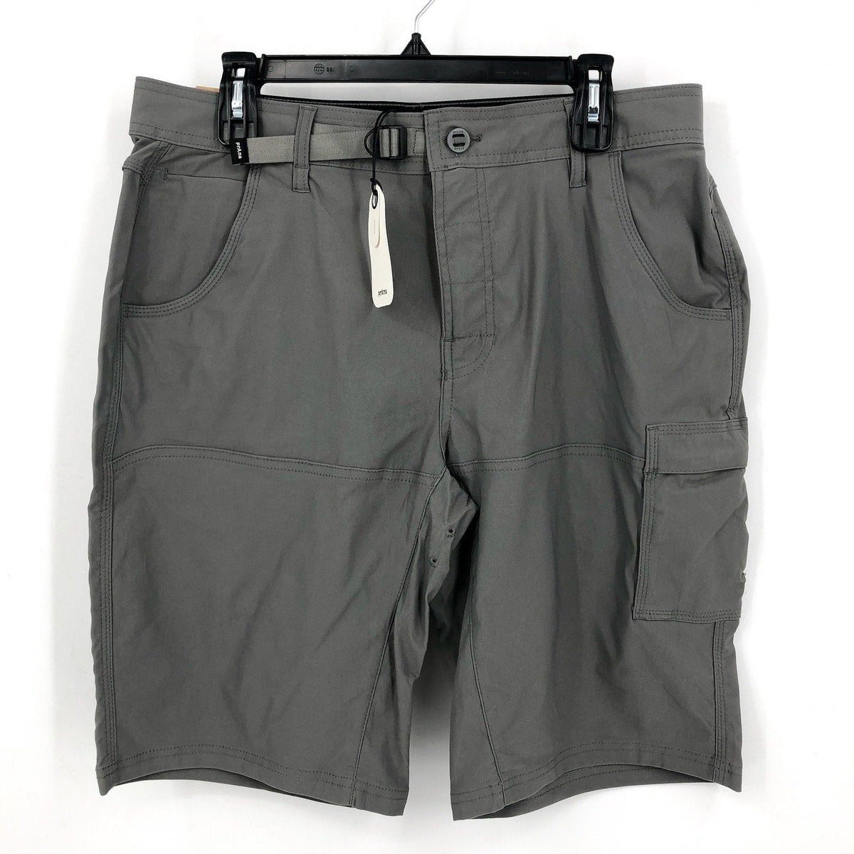PRANA Men's Stretch Zion II Shorts Size 33 Grey Standard Fit Flat Front NWT