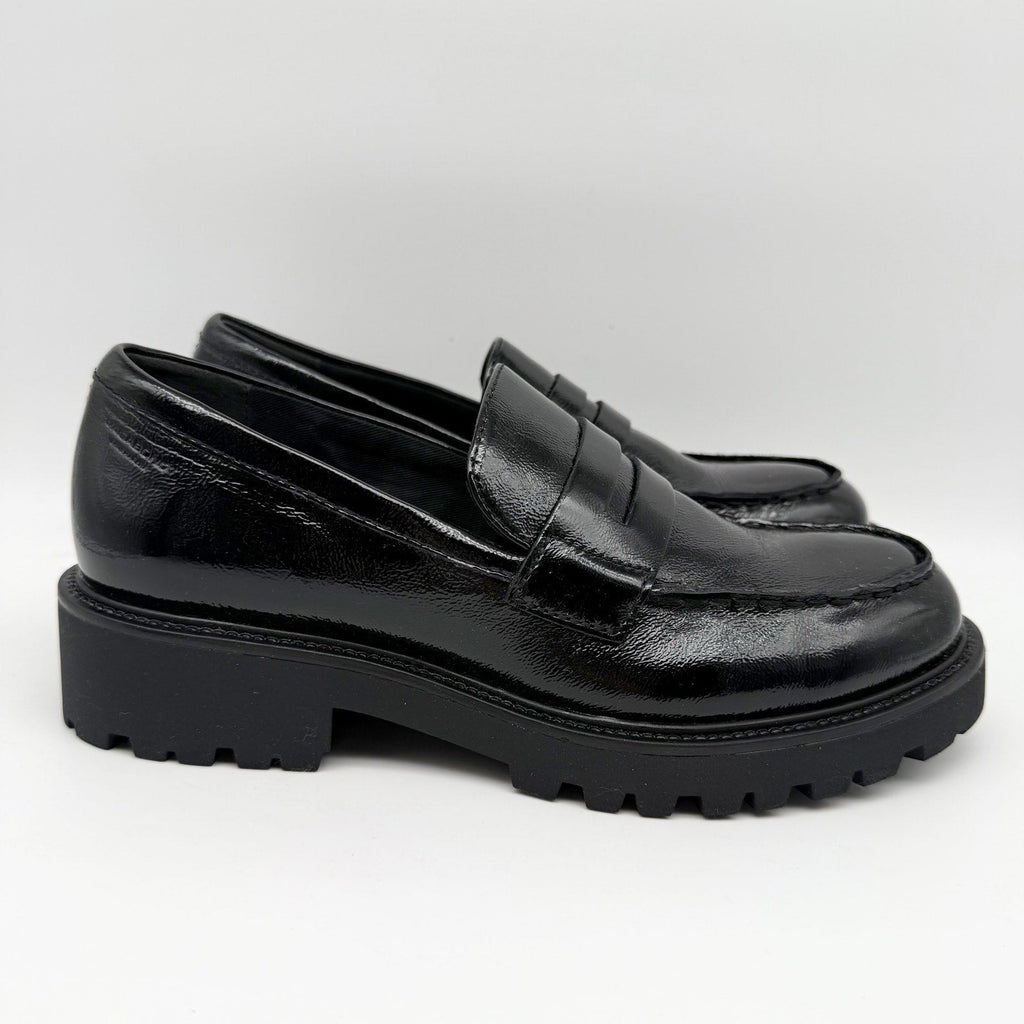 Vagabond Women Kenova Penny Loafers EU 38 US 8 Black Crinkle Leather NIB