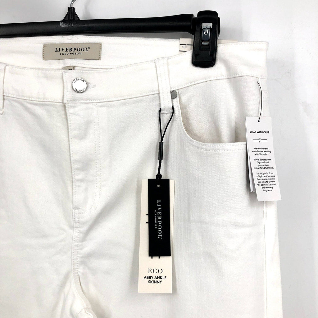 LIVERPOOL Abby Skinny Ankle Jeans Size 14 Bright White Mid Rise Stretch NWT