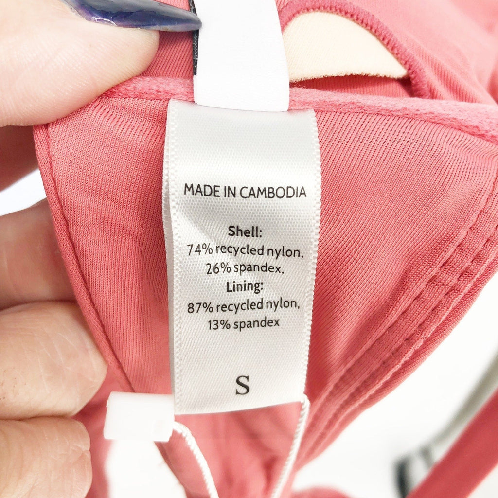 ANDIE SWIM Sicily Bikini Top Small Punch Pink Underwired Stretch Swim NWT