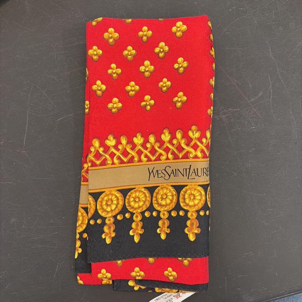 yves saint Laurent Silk Skinny Patterned SCARVES S