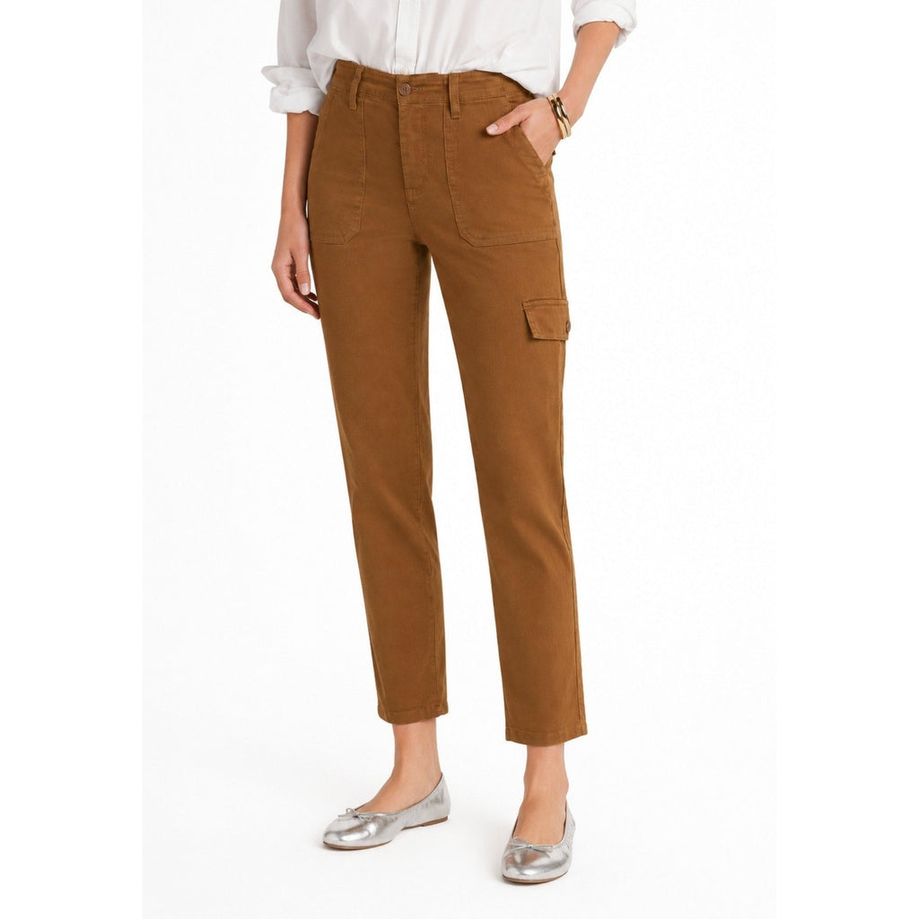 KUT FROM THE KLOTH Cargo Pants Size 12 Brown Autumn Ankle Straight Leg NWT