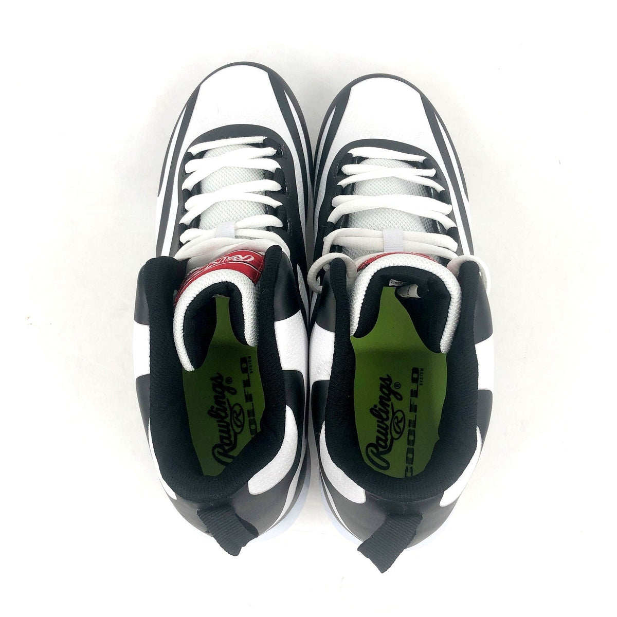 Rawlings Mens Rookie Mid Baseball Cleats Size 7.5 White Black NWOB