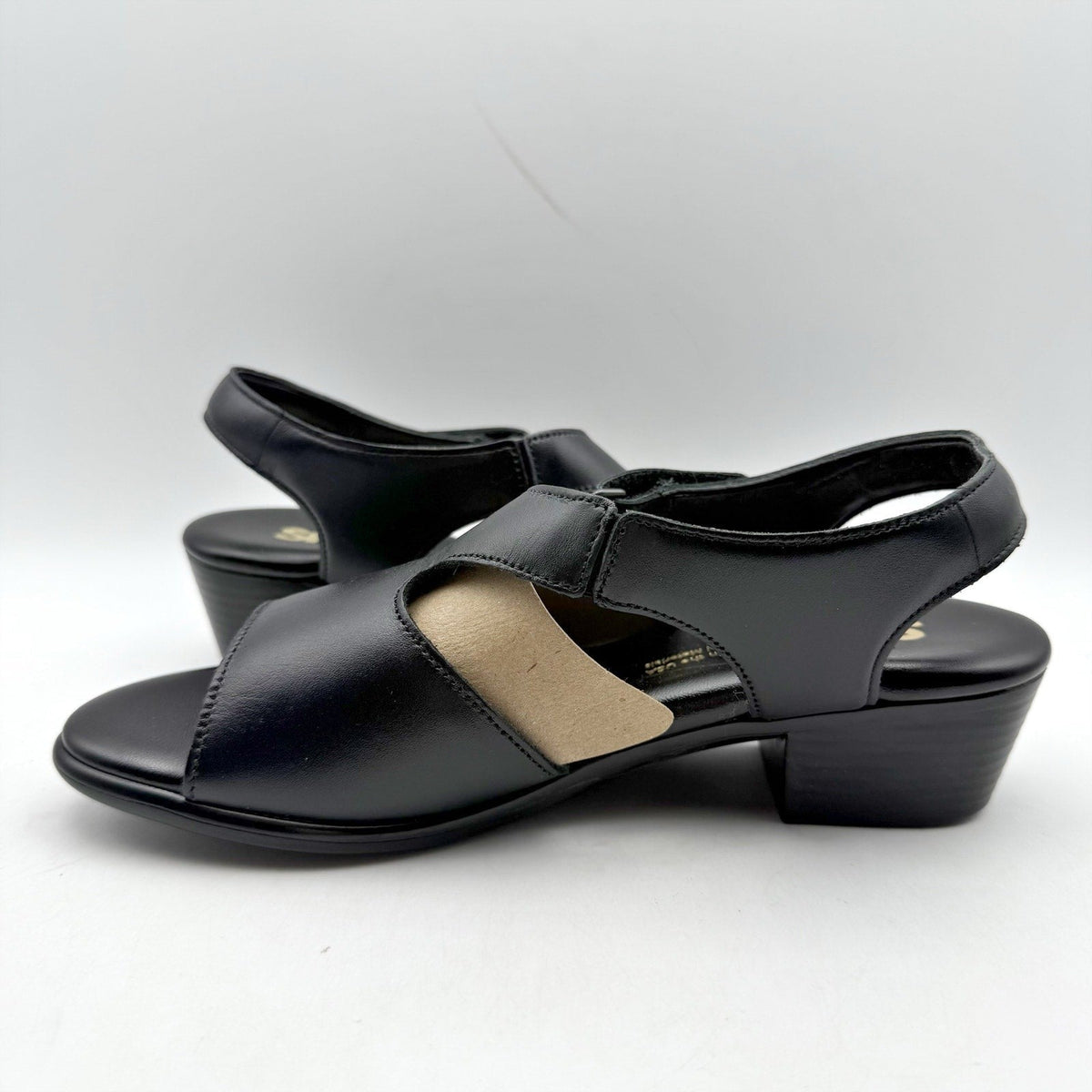 SAS Womens Suntimer Heeled Sandals Size 7 M EU 37.5 Black Leather NIB
