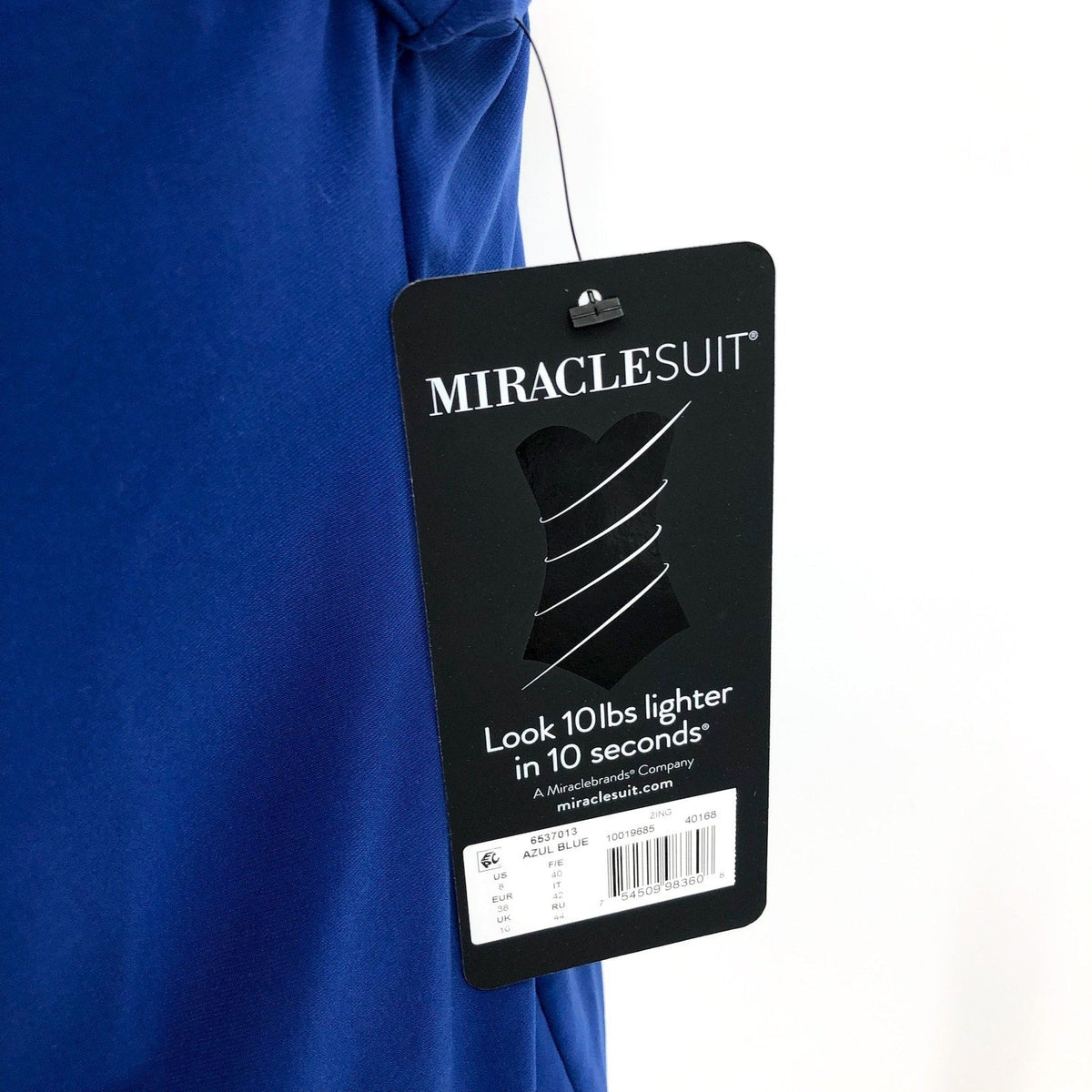 MIRACLESUIT Womens Razzle Dazzle Zing Tankini Top Size 8 Blue Azul Underwire NWT