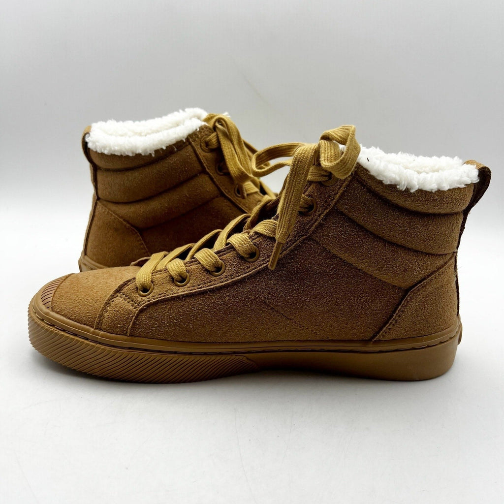 Cariuma Women's OCA Therma High Suede Boots Size 7 Tan Caramel Shearling NIB