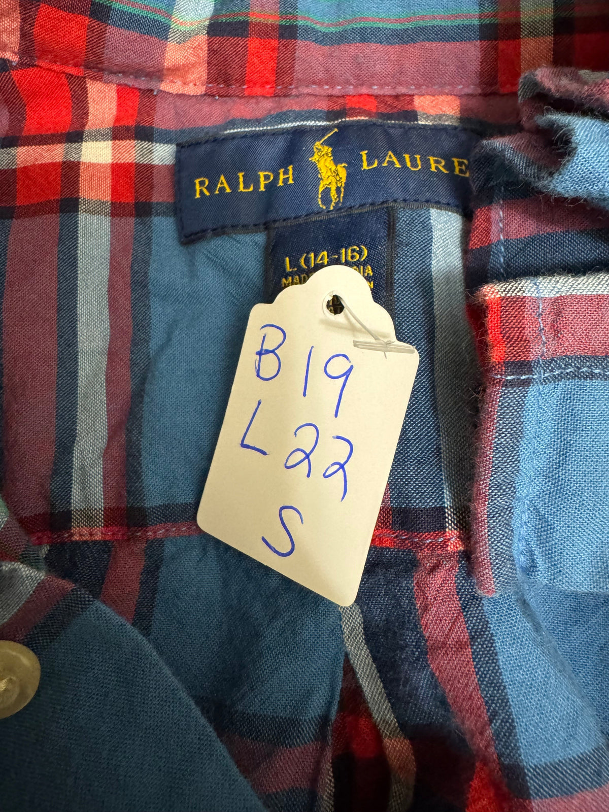 First Fall Drop - Polo Ralph Lauren - Multi Plaid Short Gathered Sleeve - Small