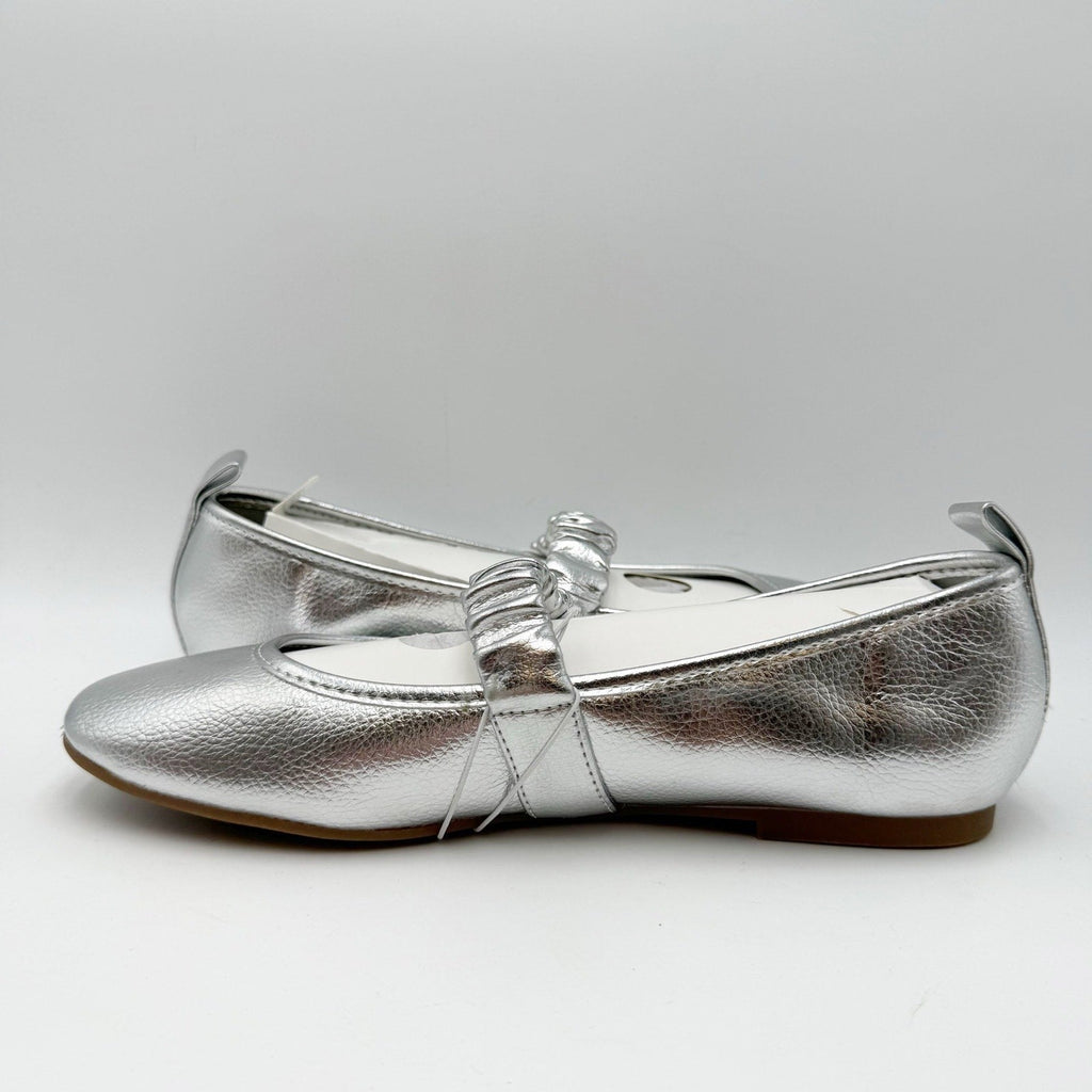 MIA Womens Uliana Ballet Flats Size 8.5 M EU 39 Silver Leather NWOB
