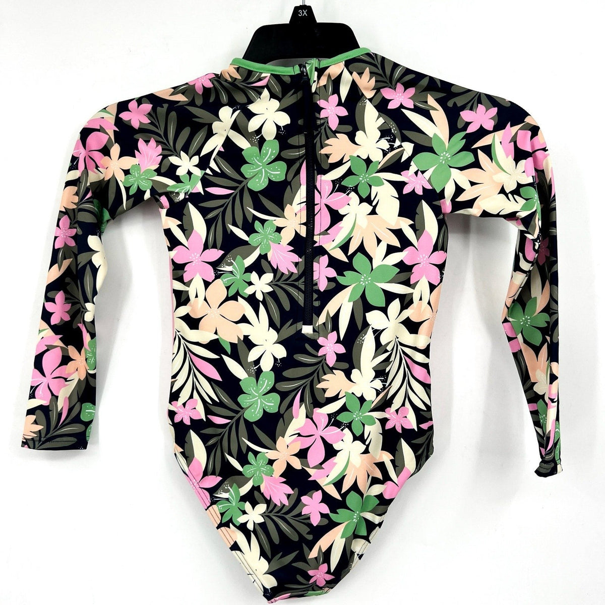 ROXY Girls Ilacabo Swimsuit Surfsuit Medium Navy Blue Floral Long Sleeve NWT