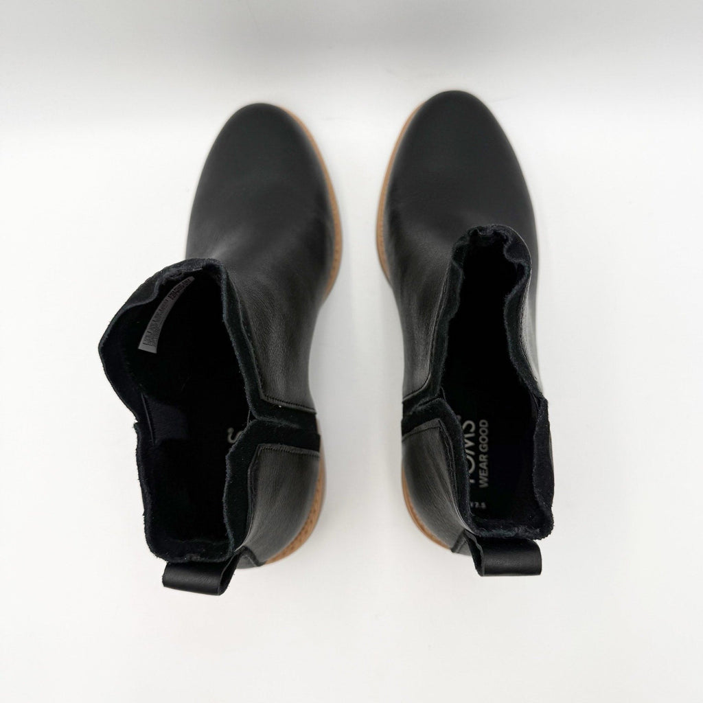 TOMS Womens Hailey Ankle Booties Size 7.5 Black Leather Water Resistant NIB