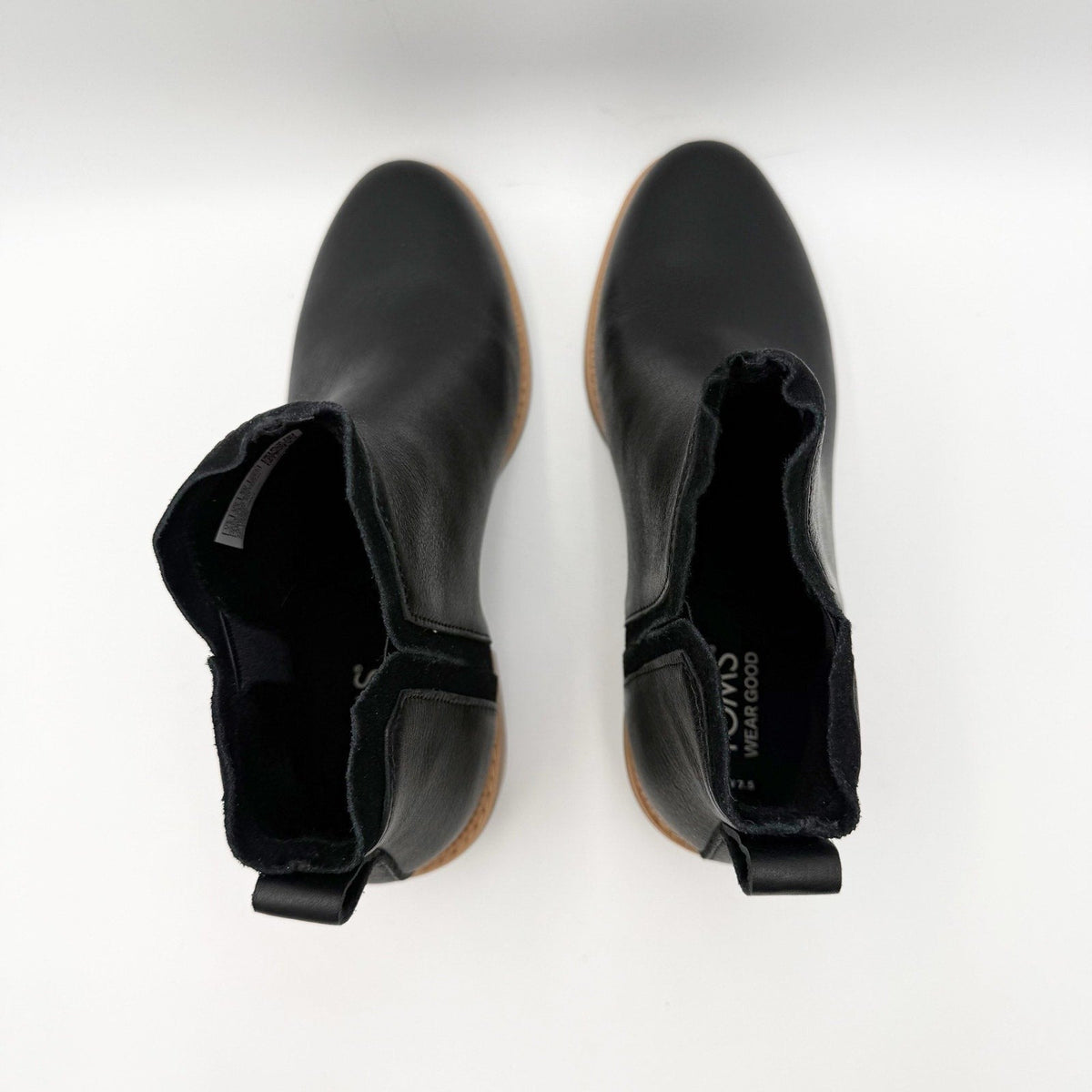 TOMS Womens Hailey Ankle Booties Size 7.5 Black Leather Water Resistant NIB