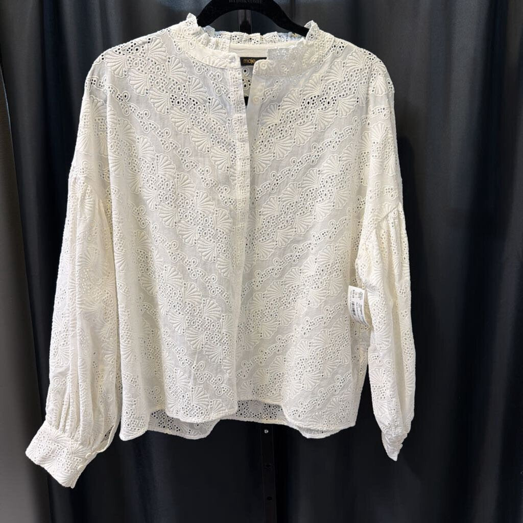 Maje Eyelet LS Bttn Up TOPS 2 (US M)