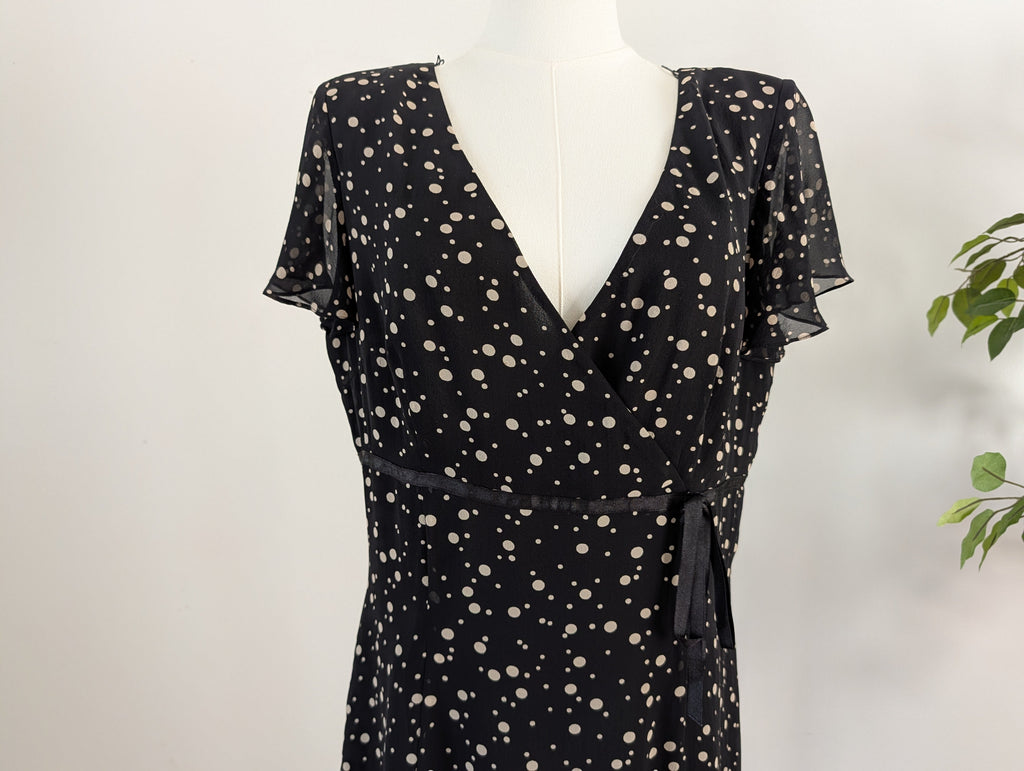 Vintage Silk Polkadot Bow Dress - 10