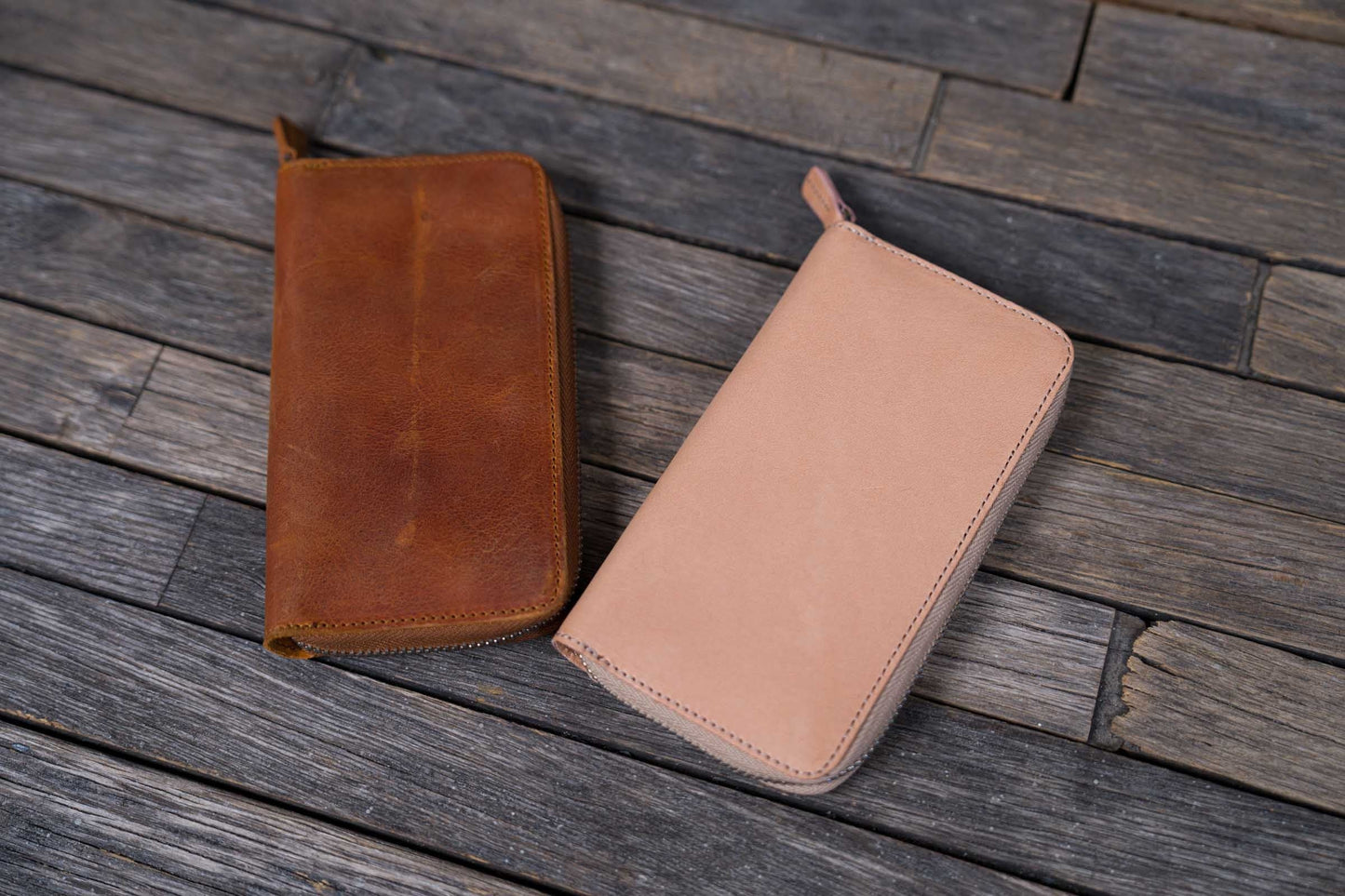 SECONDS Leather Zippered 3 Slots Pen Case - Multiple Colors - 424