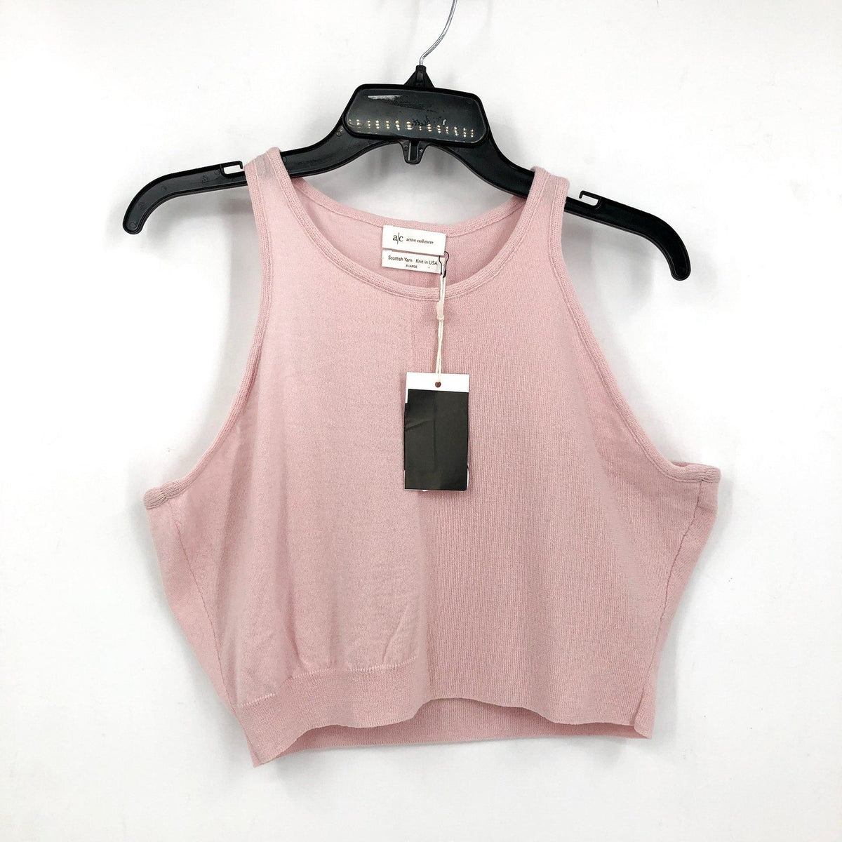 ACTIVE CASHMERE Women's Cashmere Tank Top XL Pale Pink Racerback NWT