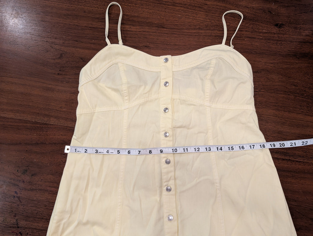 Free People Cotton Button-Front Maxi Dress — L