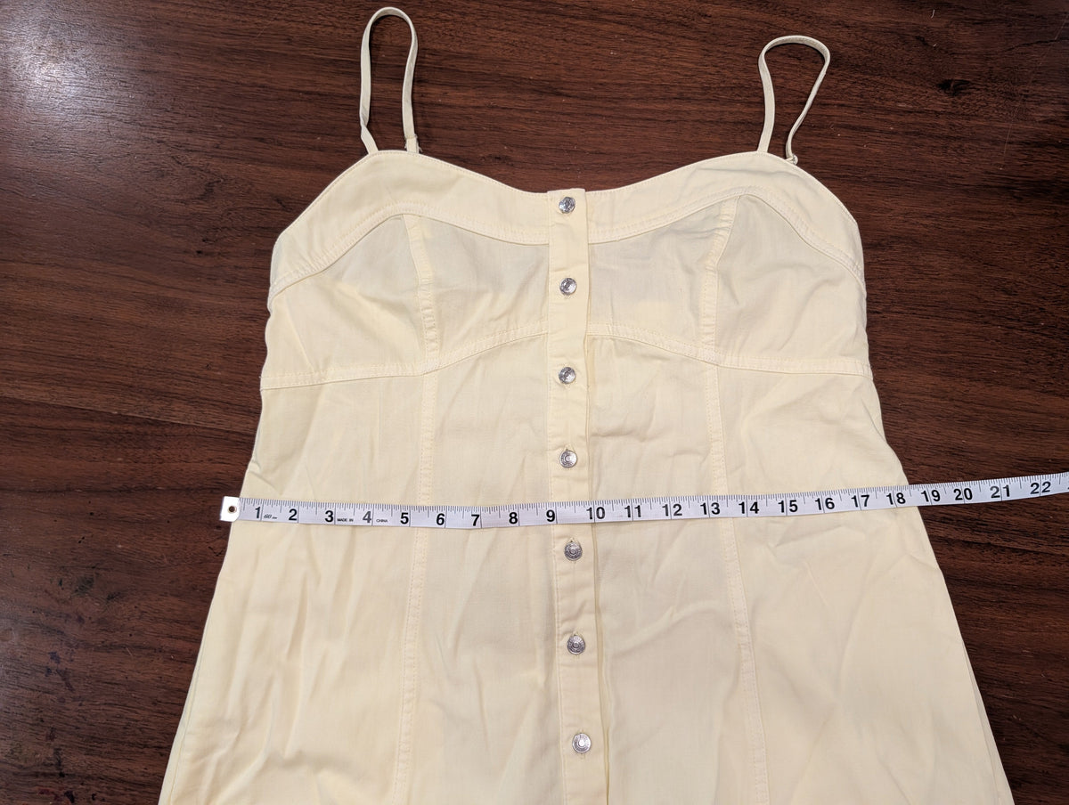 Free People Cotton Button-Front Maxi Dress — L