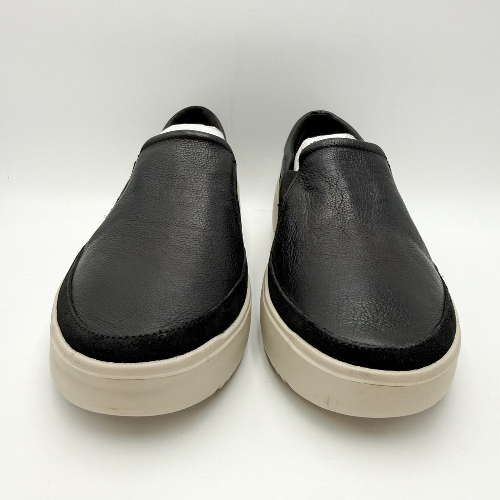 Vionic Womens Kearny Sneakers Size 8.5 Wide Black Leather Slip-On NWOB