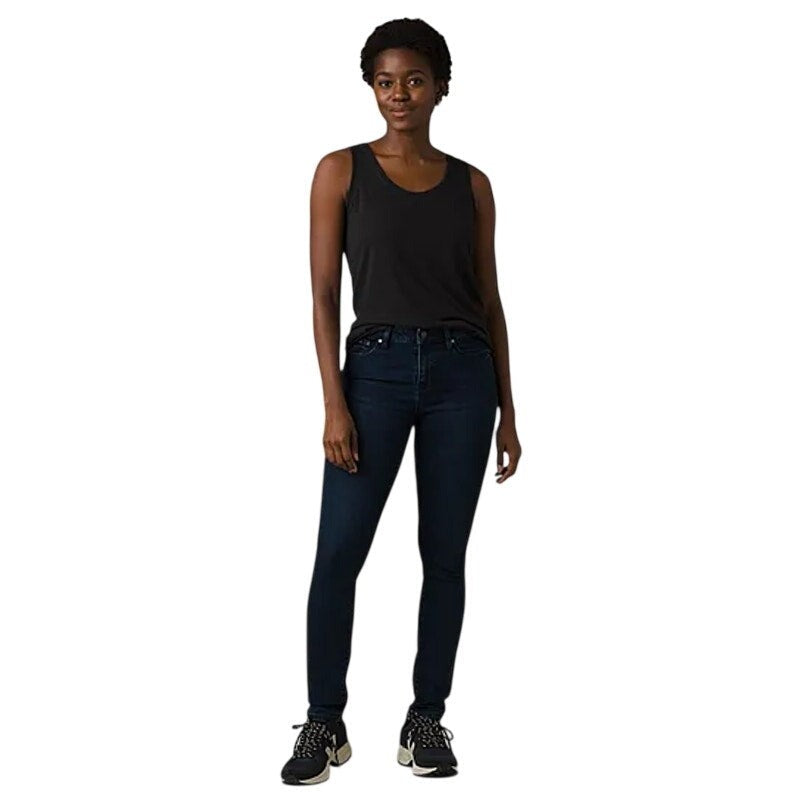 Prana Womens Sienna Skinny Jeans 27x28 US 4 Deep Blue Stretch Denim Mid Rise NWT