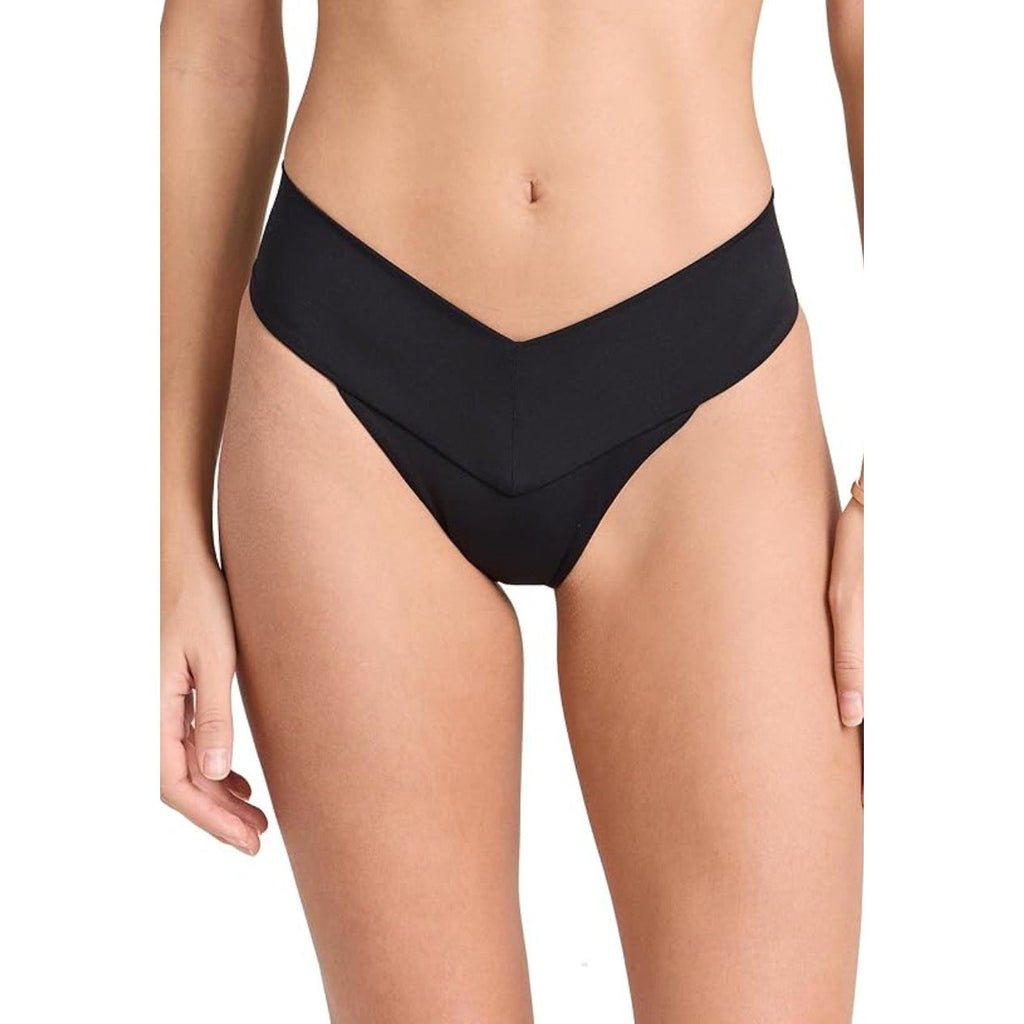 L*SPACE Women's Quinn Classic Bikini Bottom XS Black V Front NWT