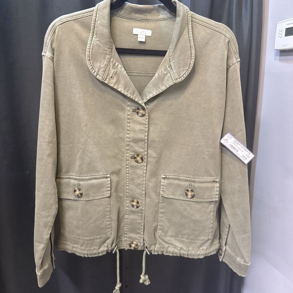 J Jill Khaki 2 Pocket JACKETS S