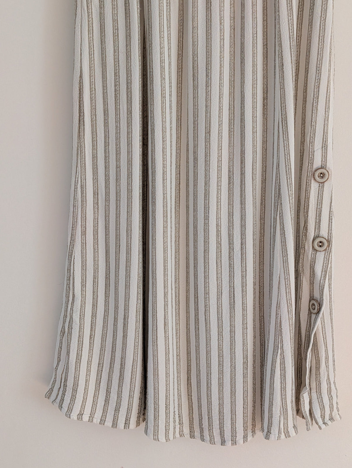 Vintage Cynthia Max Relax Striped Button-Slit Maxi Skirt - S