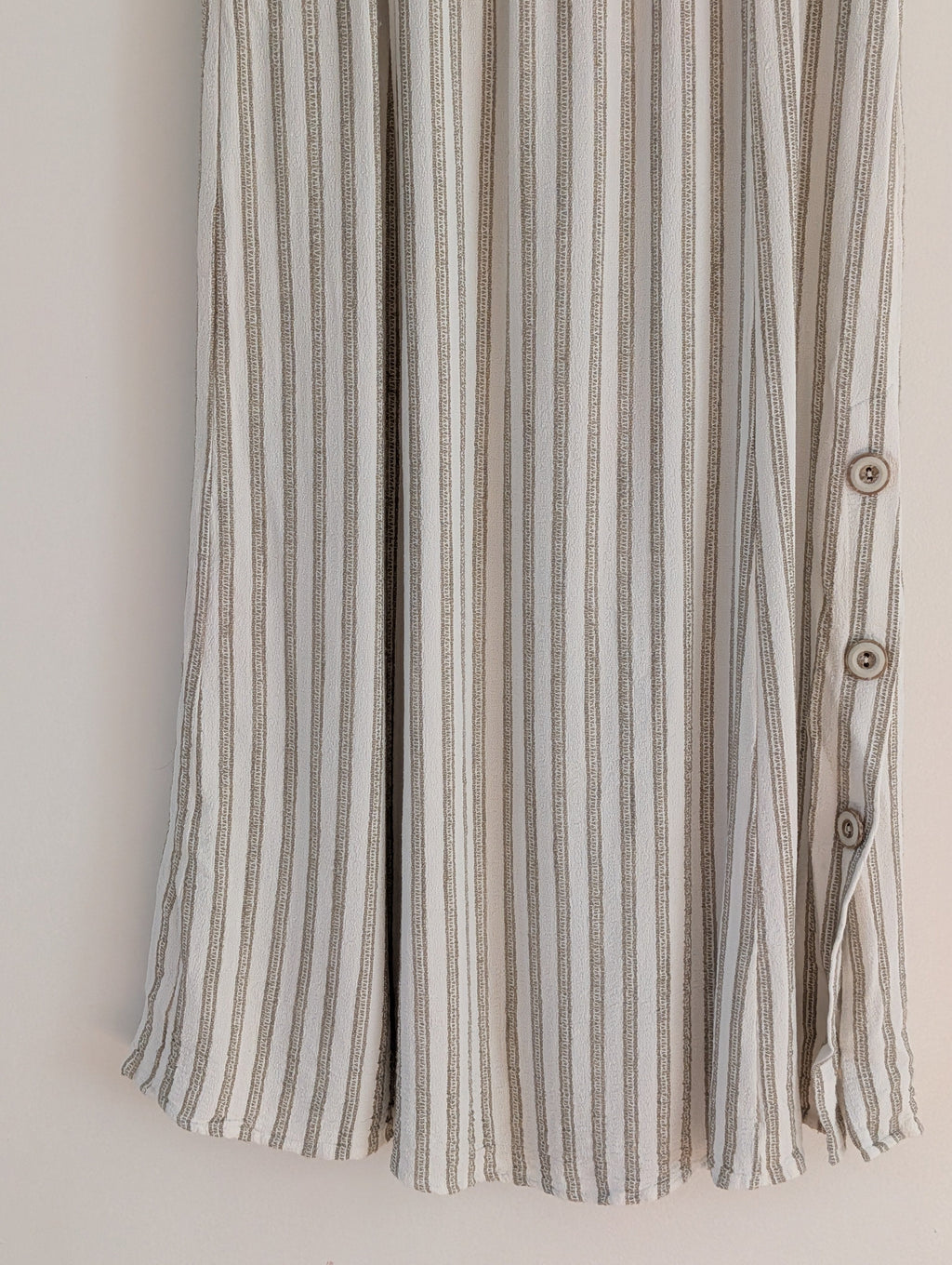 Vintage Cynthia Max Relax Striped Button-Slit Maxi Skirt - S